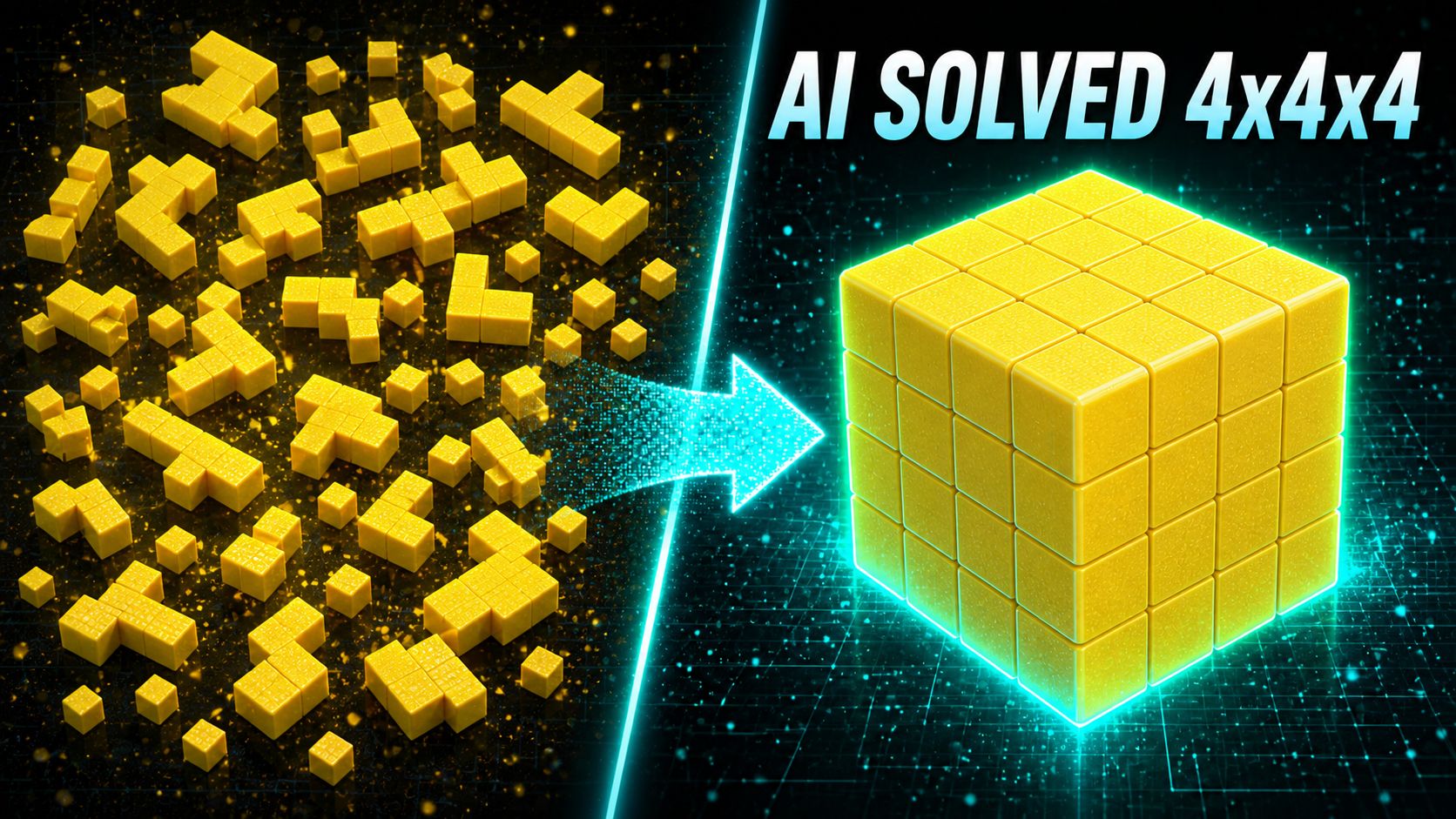 AI solved the 4 × 4 × 4 puzzle